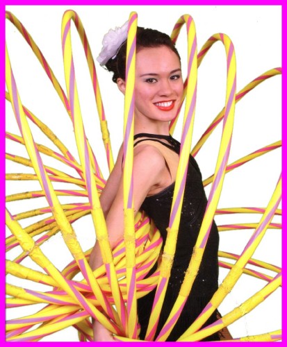 Miss Mabelle, 'The Texas Tornado', thrills theater patrons with her World-Class Hula Hoops